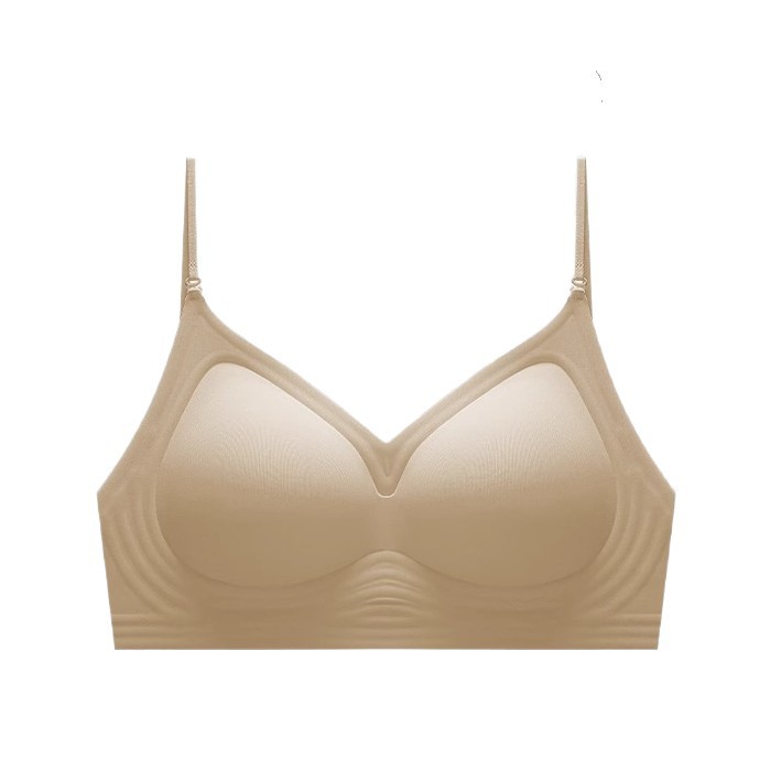 女性用ホルターネックサスペンダーバック下着、夏用薄型小胸プッシュアップブラ、目に見えないシームレスリキッドファンデーションオールインワンブラ