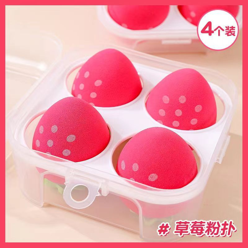 Fresas en stock, polvo de maquillaje de huevo, polvo de maquillaje de esponja, polvo de maquillaje de huevo