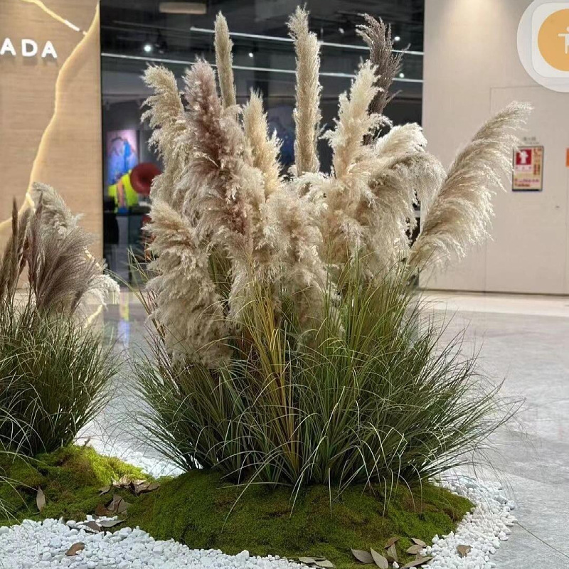 葦天然乾花偽草室内緑植造景北欧ins風偽植物景観置物ショーウインドー生け花|undefined