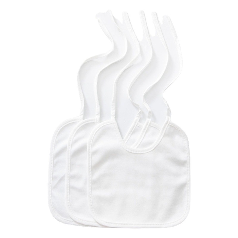 White children's painting bib pure cotton baby eating bib waterproof creative painted diy bib bib bib bib wholesale