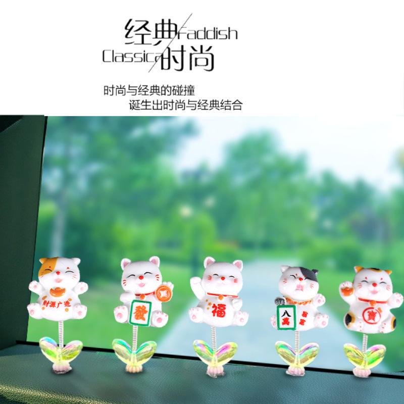 Douyin nuevo gato decoración de coche gancho de decoración de consola central de coche lindo gatito decoración