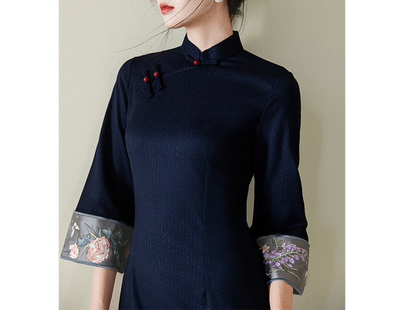 New Chinese-style National-style Cheongsam For Women, With Traditional Embroidery, A High-end, Simple, Retro, And_ecoleips.com