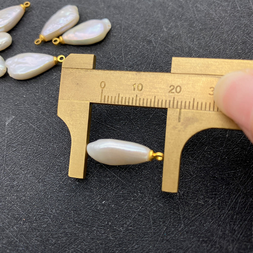 Polishing Design 1 Piece 10 * 22mm Freshwater Pearl Geometric Pendant
