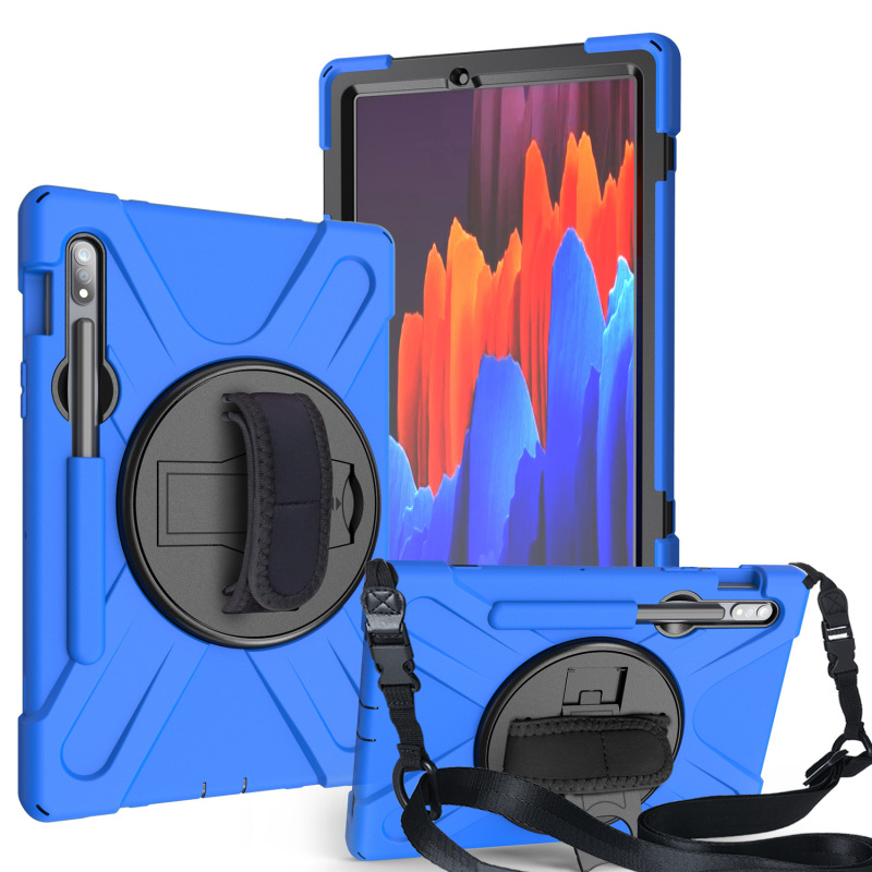 Pirate King for Samsung Tab S8Ultra X900 rotating bracket anti-fall flat cover S8 shoulder strap protective case