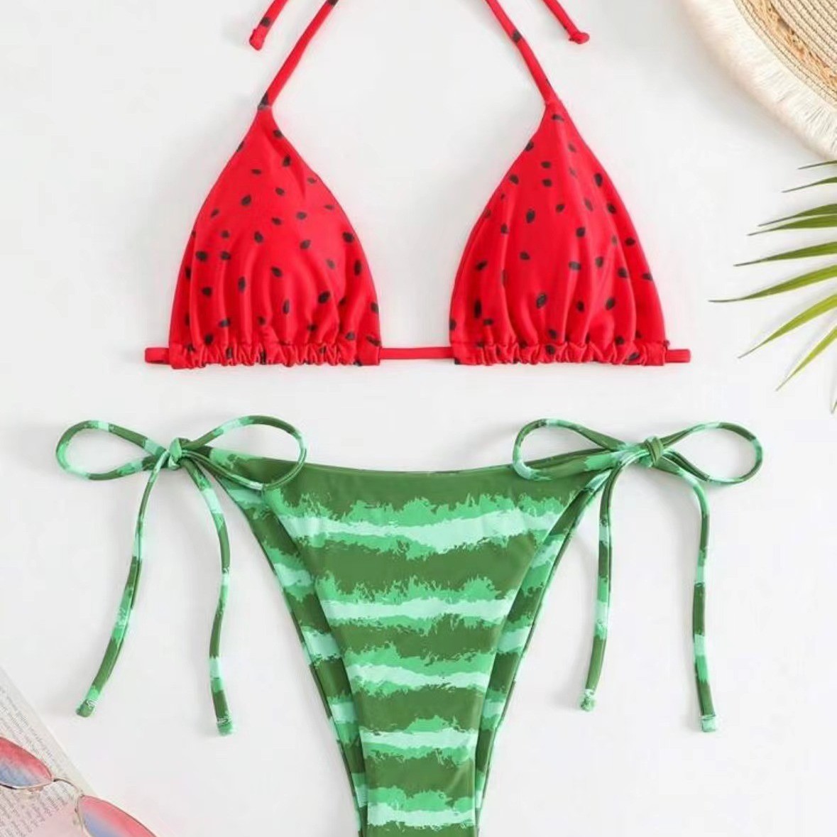 Women's Trendy Tie-Dye Print Bikini Set Summer Beach Two-Piece Swimsuit Casual Floral Patterned Swimwear_ecoleips.com