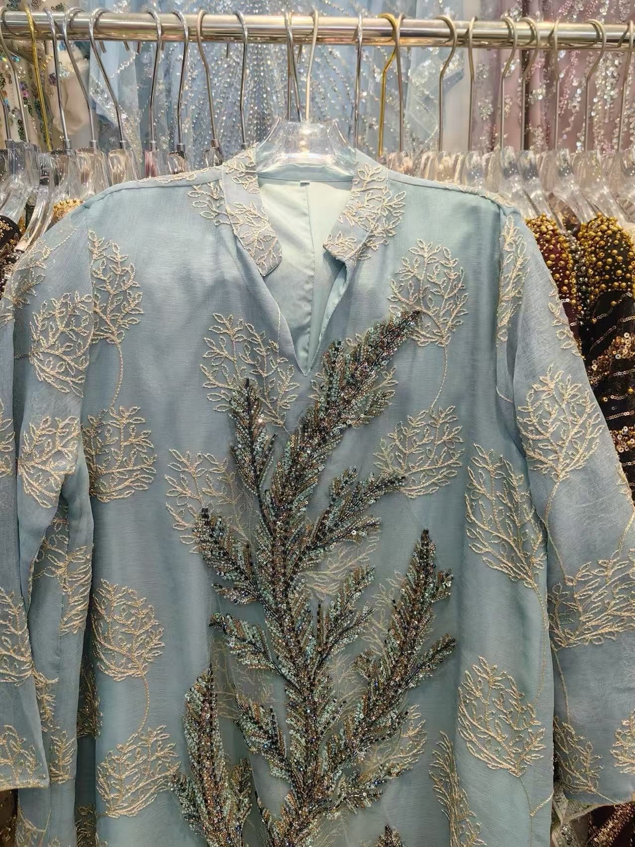 Middle Eastern Foreign Trade Heavy-duty Embroidered Robe For Women, 2025 New Design, Loose Fit, Plus Size, Long-sleeved_ecoleips.com