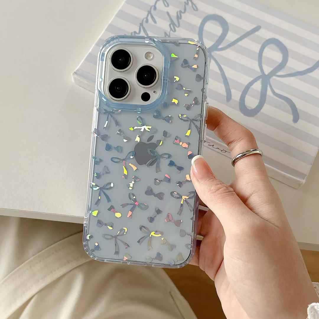 Lazo de pantalla completa láser coreano ins para iphone15ProMax/16 funda para teléfono móvil 13 Apple 14 girl