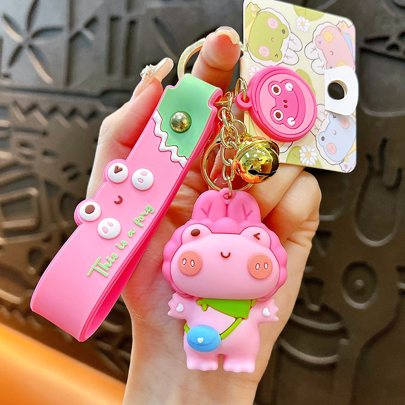 Círculos animados Panda Keychain cute pegamento suave Panda Keychain bolsos colgantes agarrar regalos al por mayor