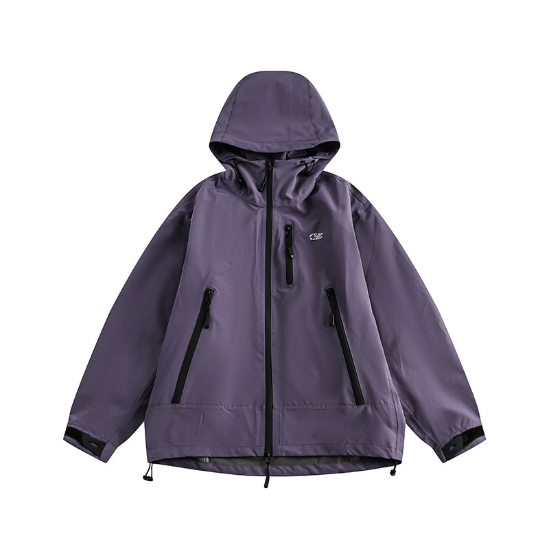 South summer camouflage 2023 autumn solid color zipper decorative hooded jacket Japanese retro outdoor functional jacket for men