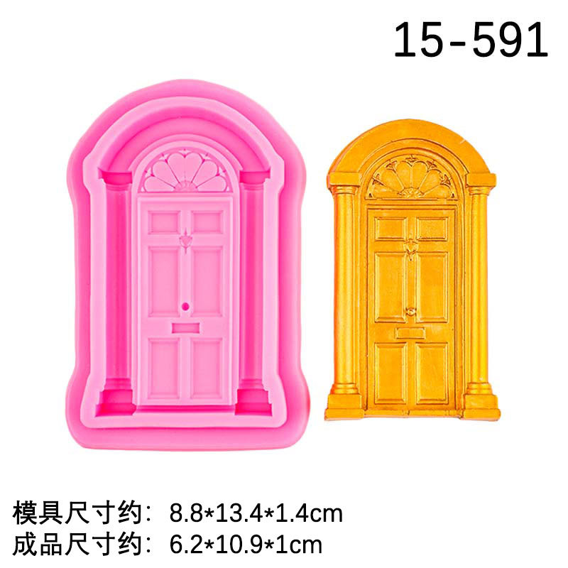 Marco de puerta de estilo europeo en relieve, borde de ventana, forma decorativa, molde de silicona, molde de pastel Pace para hornear fondant seco