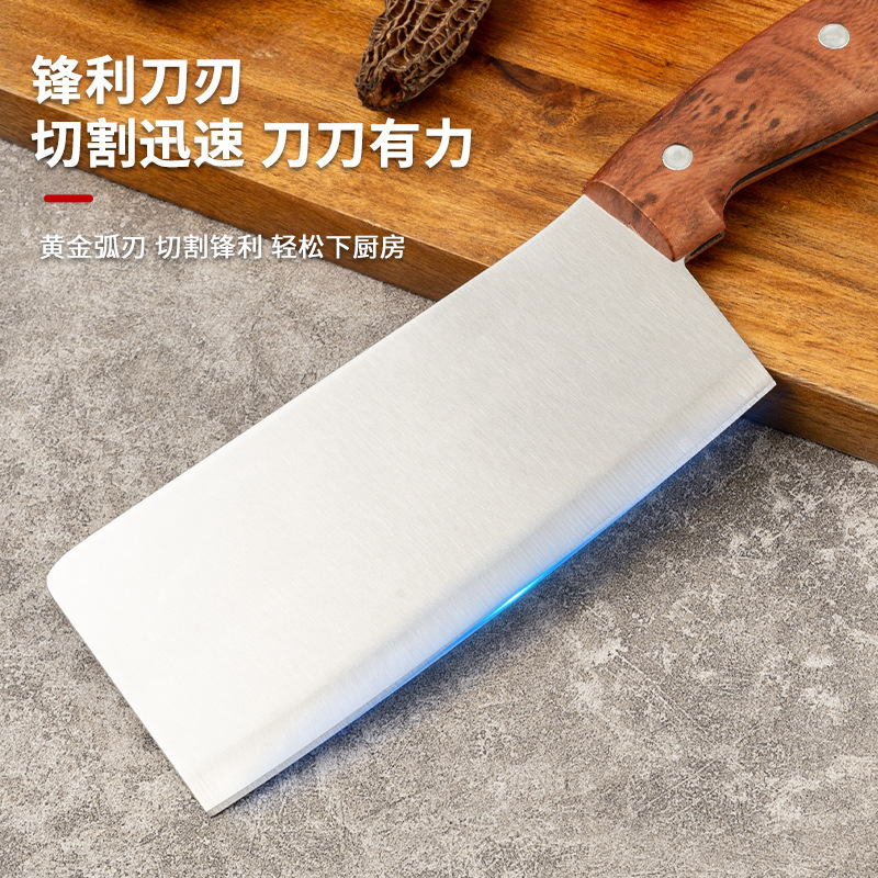 Fabricantes de acero inoxidable en stock de herramientas de cocina de nueve piezas de mango de madera imitación de corte de verduras cortadas de carne de barbacoa cocina de horneado