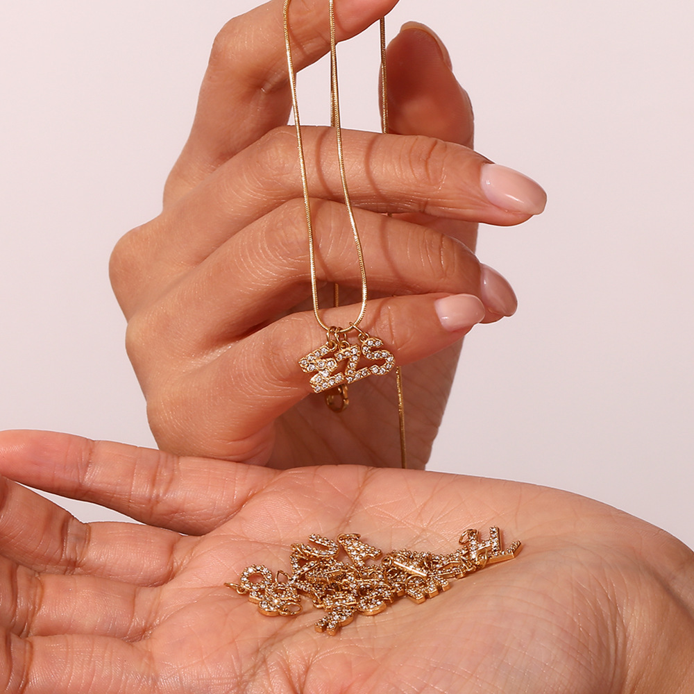 1 Piece Stainless Steel 18K Gold Plated PVD Coated Letter Pendant DIY Jewelry Accessories display picture 16