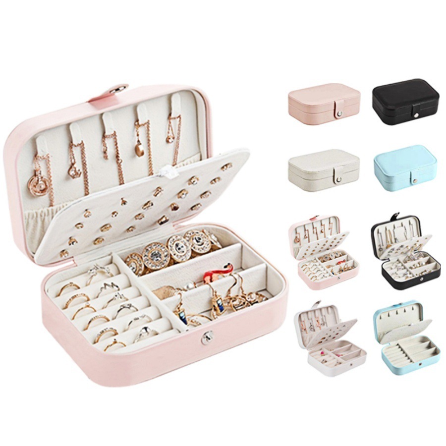 现货双层手镯便携收纳首饰盒耳钉戒指饰品珠宝箱展示盒子包装盒