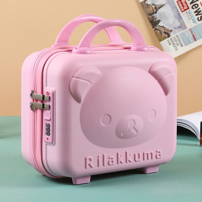 14 pulgadas maleta de oso acompañante caja de regalo portátil caja de embarque para niños almacenamiento caja de maquillaje fábrica en stock al por mayor