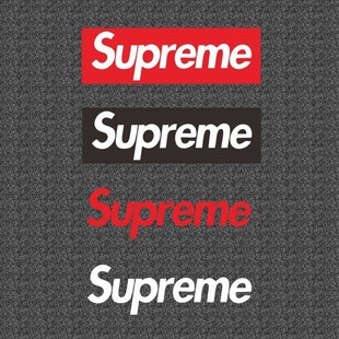 Fashionable Brand Supreme Reflective Car Stickers Trendyy Personalized Blocking Decorative Stickers Modified Creative Motorcycle Scratch Stickers