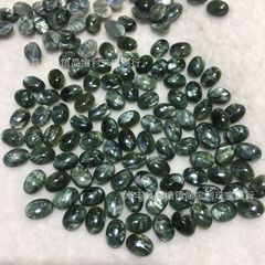 天然緑龍晶楕円形戒面平底素光面裸石水滴梨形角卵形戒面卸売り