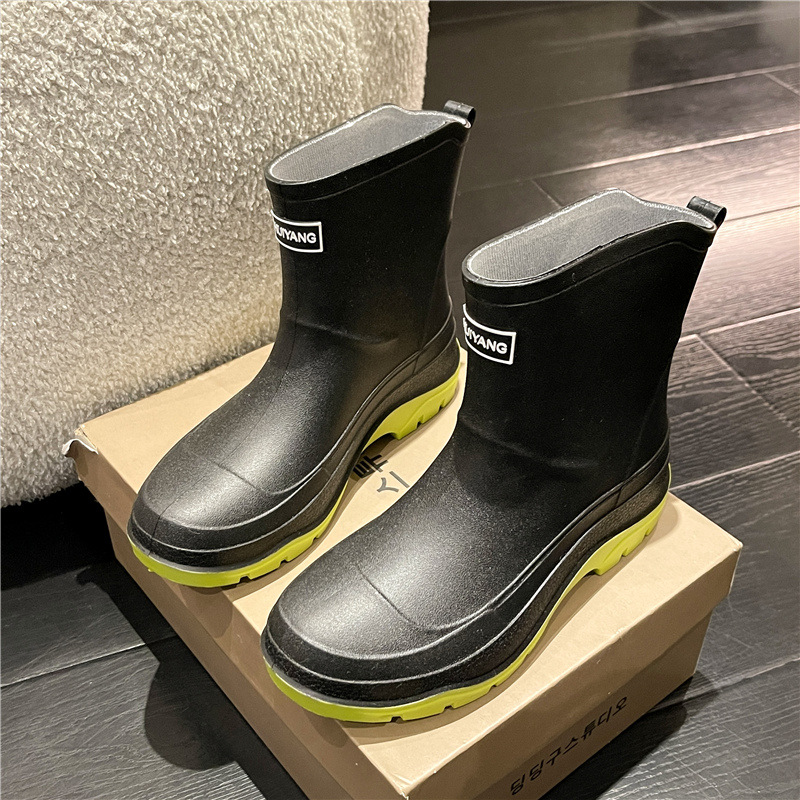 Vīriešu apavi, īsas caurules, neslīdoši, ūdensnecaurlaidīgi apavi, kā arī samta silti lietus zābaki, virtuves darba gumijas apavi, četri gadalaiki_voghion.com