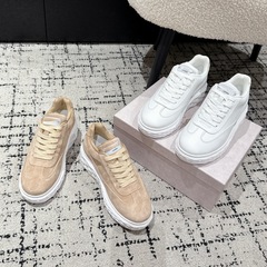 对版25秋冬新款真皮增高厚底休闲运动鞋JC简约百搭潮流时尚小白鞋