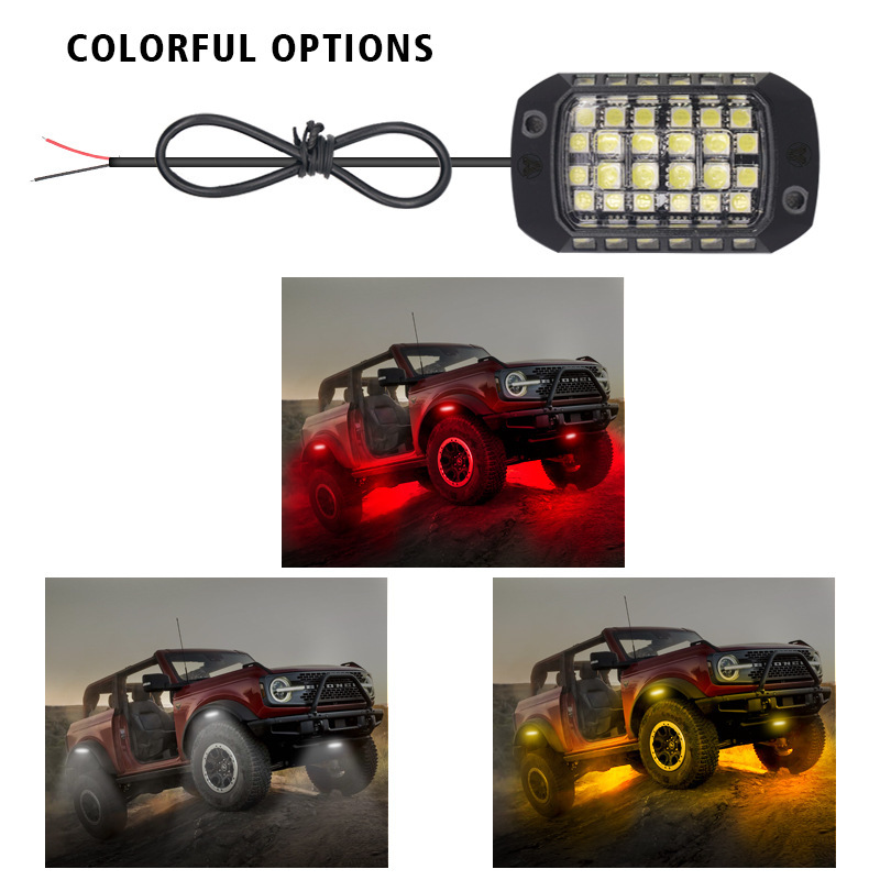 Cross-border off-road vehicle 3D lens single-color chassis light 36 LED beads 5050 motorcycle 12V lens car chassis light