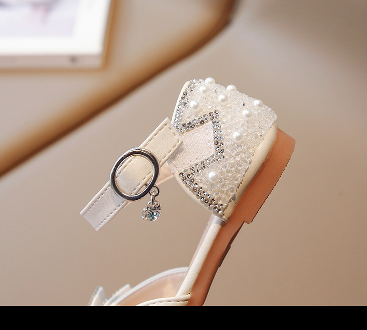 Sandali per bambini con paillettes di diamanti e acqua dolce principessa Baotou 2023 nuove scarpe estive in pelle per bambina_voghion.com