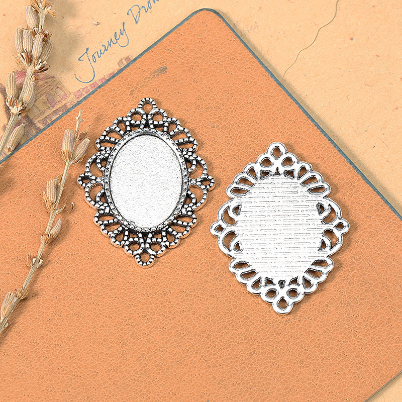 Jewelry accessories stickers 18*13MM lace base retro gem holder handmade DIY material wholesale pendant