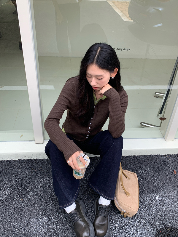 黄峥复古高腰喇叭牛仔裤女秋冬季弹力气质休闲显瘦通勤长裤530076|undefined