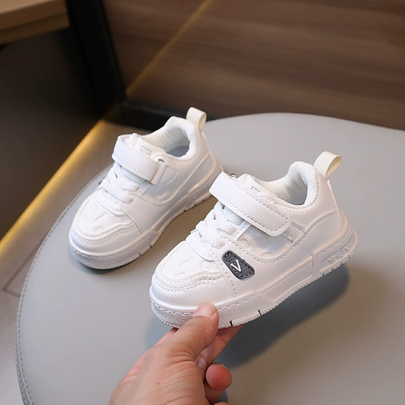 Children's demi-season white shoes, footwear, sneakers for men and women, sports shoes girl's, soft sole, autumn