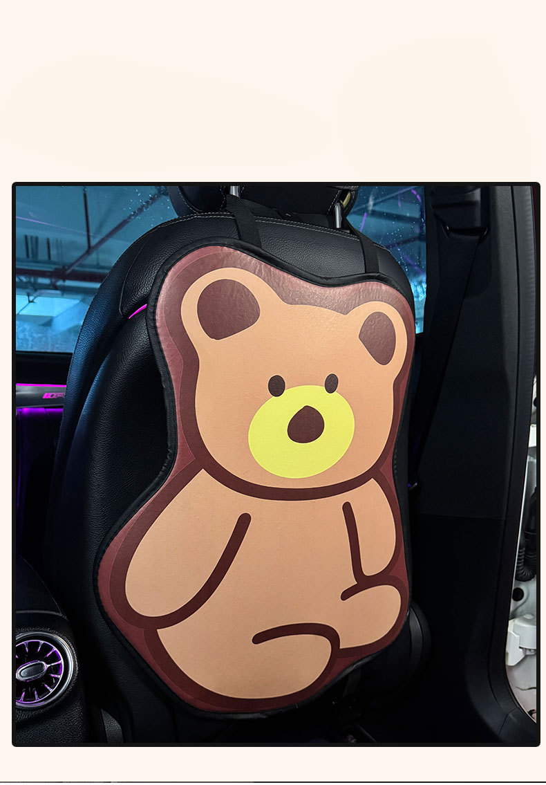 Long Brown Bear Car Anti-Kick Pad Universal Rear Seat Back Anti-Dirty Protective Pad Car Rear Protective Pad