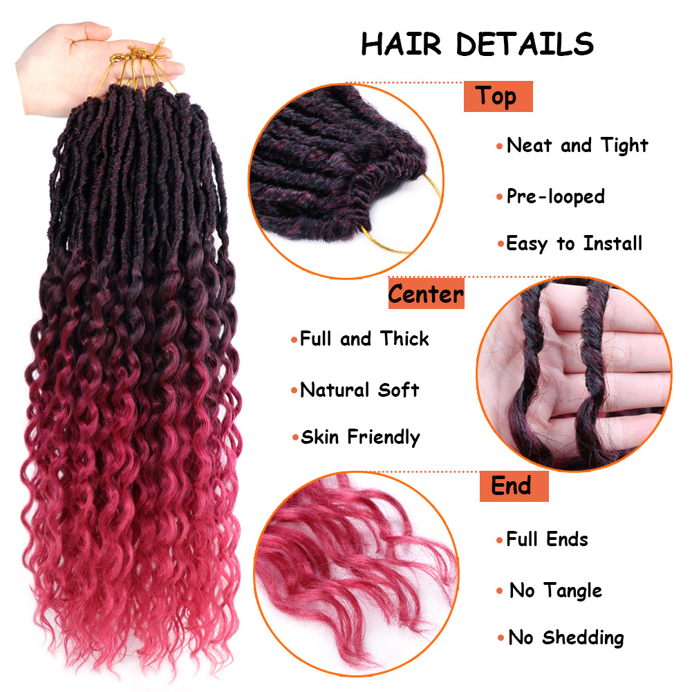 Pelo de ganchillo de fibra química europea y americana NO LOCS Crochet pelo lombriz curvada cola suelta entrega de una sola pieza