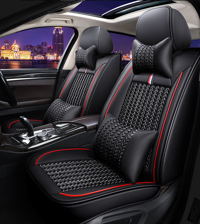 Cross-border foreign trade car seat cushion wear-resistant leather surrounded by four seasons universal seat cover source factory foreign trade wholesale