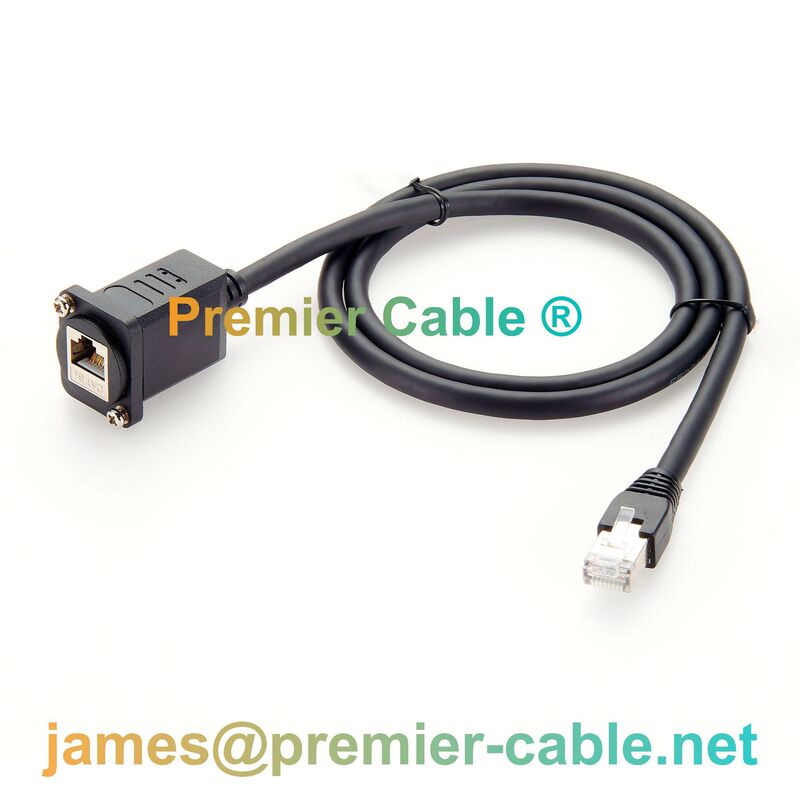D-Type Panel-Mounted Rj45 Cat6A 10 Gigabit Ethernet Extension Cable Industrial-Grade High-Speed Network Signal