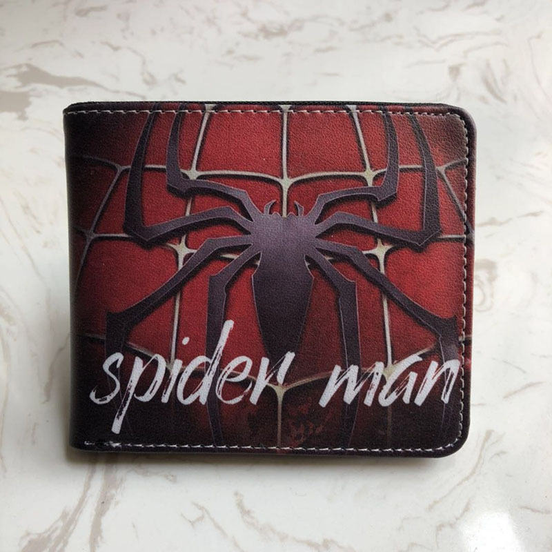 Héroe de la historieta parche de metal cartera anime periférica Araña Monedero Cartera