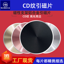 车载磁性手机支架背面磁吸铁片铝合金CD纹亮边引磁片贴片配件车用