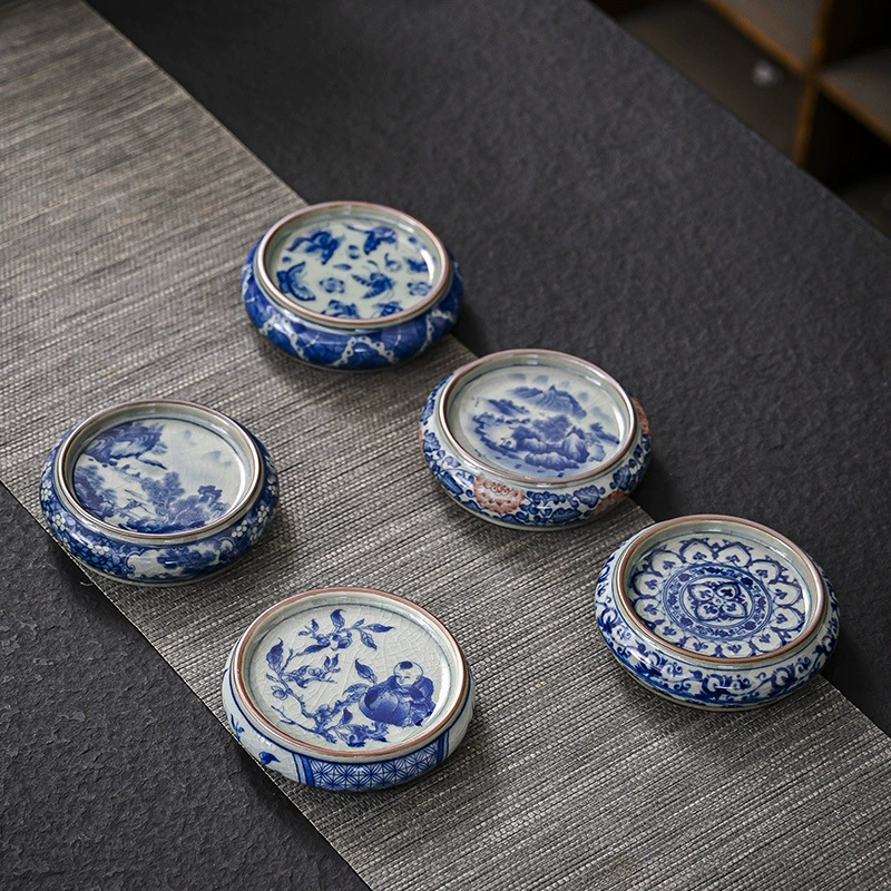 Синий и белый фарфоровый набор крышек Крышка Чаша чайная чашка Sancai чайная чаша держатель для чайной чашки керамический чайный набор кунг-фу подшипник горшка подставка детали