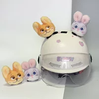Милый кролик Джуди кукла шлем декоративные наклейки украшения сумасшедшие животные город плюшевые куклы мотоцикл шлем украшения