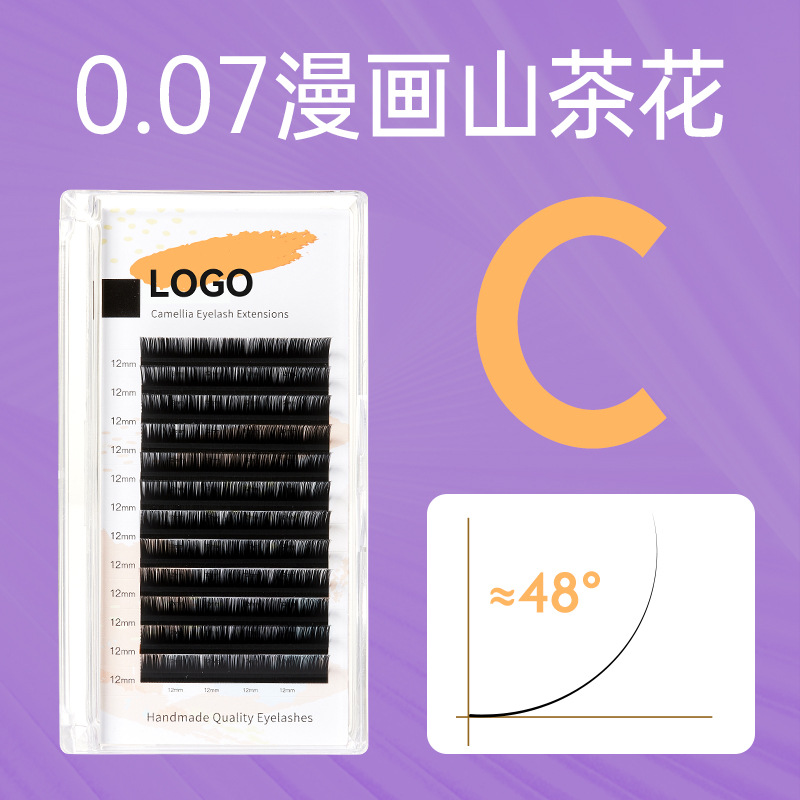 Fabricante de Qingdao personalizado tipo LC Fox injerto de pestañas tienda de belleza de estilo nacional con pegamento cómic camellia pestañas falsas no dispersas raíces