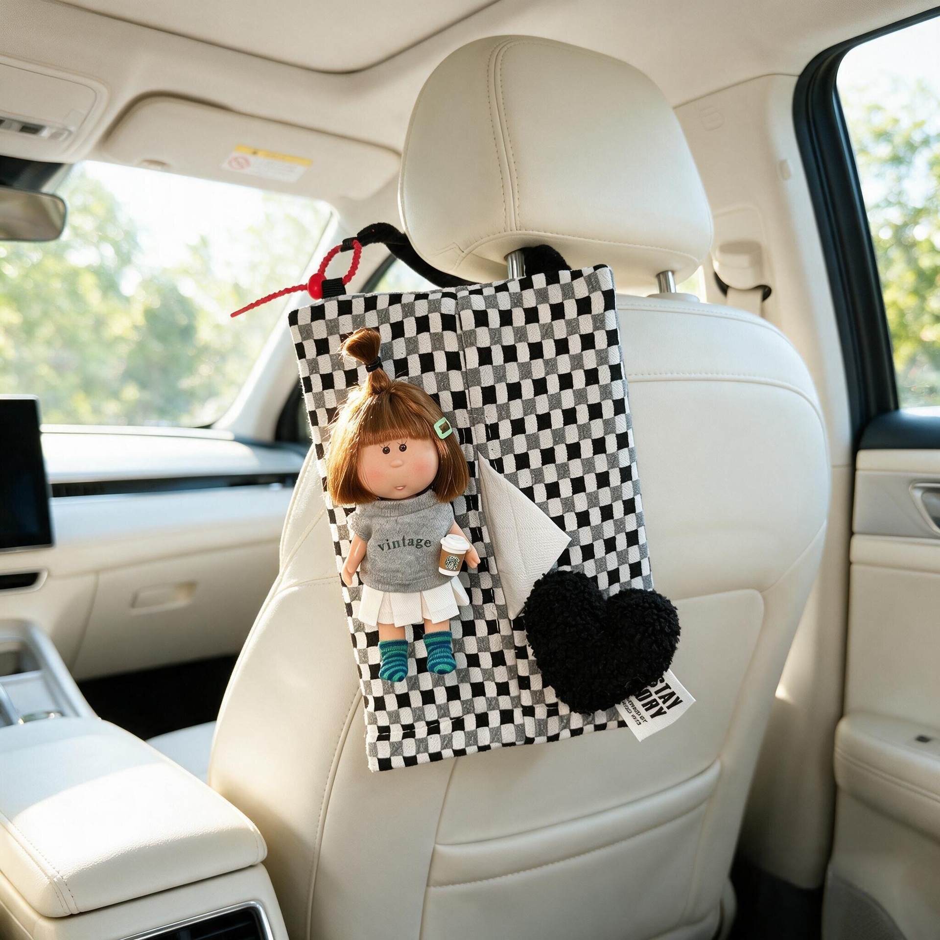 2026 New Potato Sister Car Tissue Holder, Car Tissue Box, Car Interior Decoration, Cute and Stylish for Women
