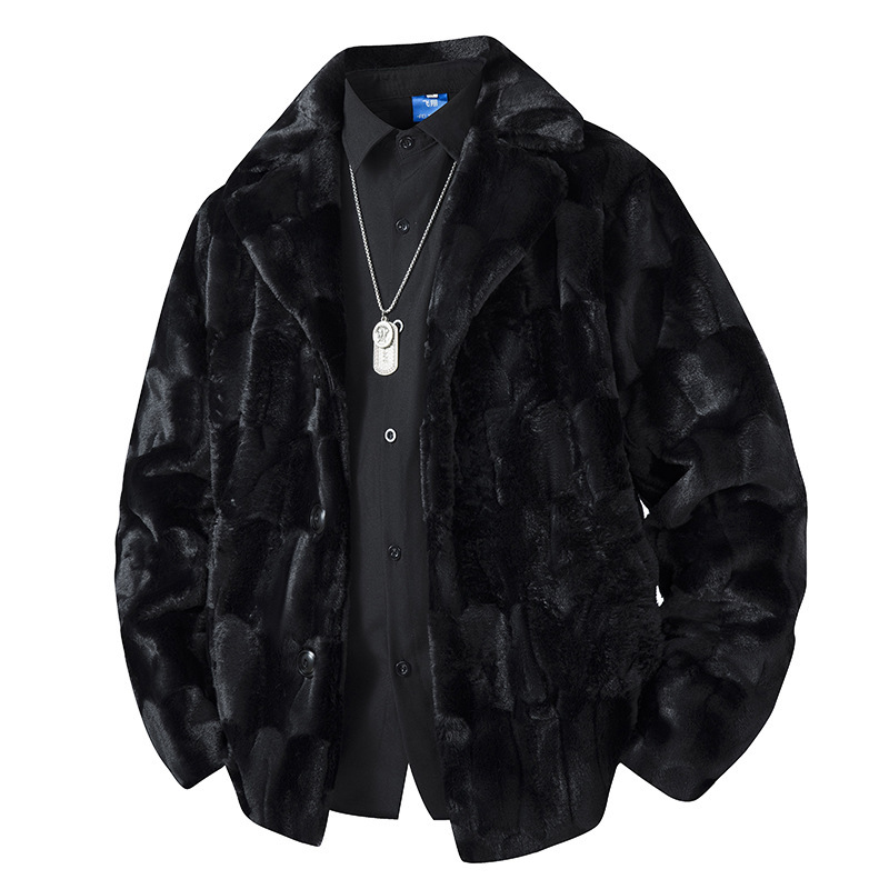 Cross-Border Men's Long Faux Mink Fur Jacket, Thickened Artificial Mink Fur Loose Coat, Men's Winter Warm Large Coat Cross-Border Men's Long Faux Mink Fur Jacket, Thickened Artificial Mink Fur Loose Coat, Men's Winter Warm Large Coat