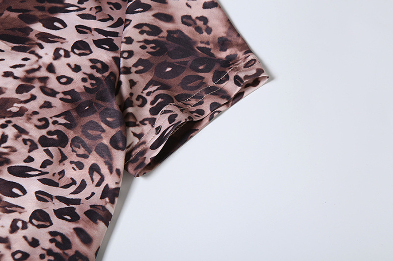 Mono sexy de manga corta con estampado de leopardo, ajustado, sin espalda y con personalidad para otoño e invierno, ropa para mujer