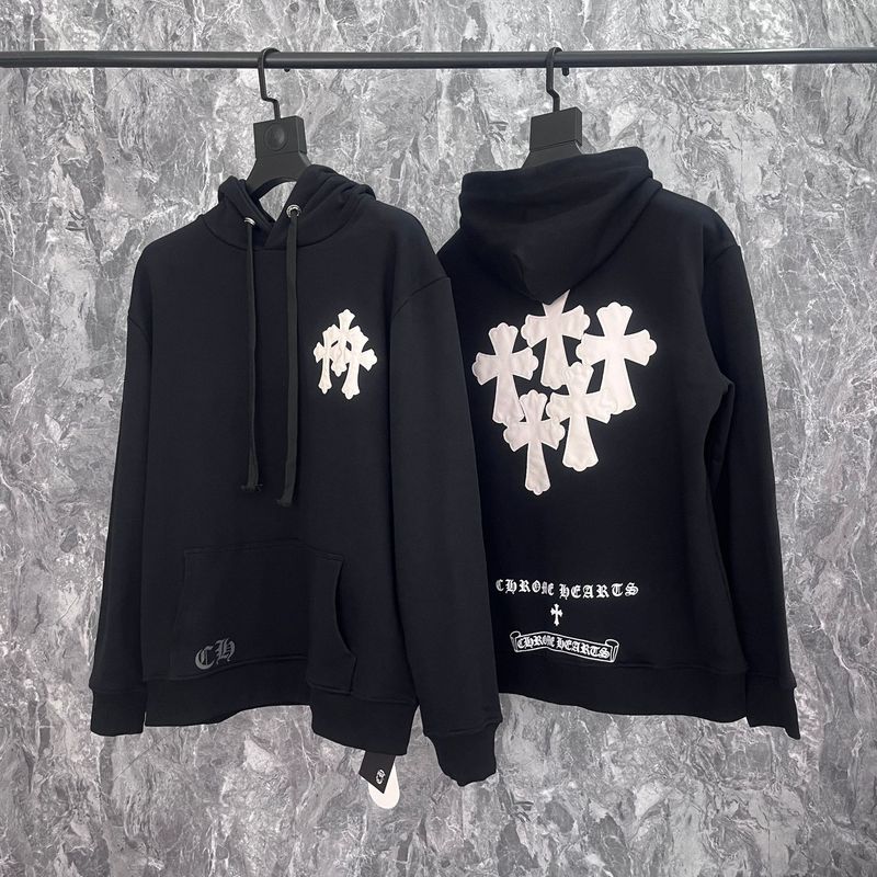 25ss正确版Chrome Hearts 克罗伈十字架连帽卫衣百搭潮流时尚批发|undefined