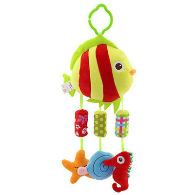 Happy monkey baby lathe hanging wind chime toy hand rattle ring wind chime baby toy plush toy