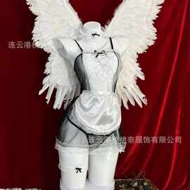 桃桃奈透明性感蕾丝网纱蝴蝶结女仆套装情趣内衣女士制服女佣套装