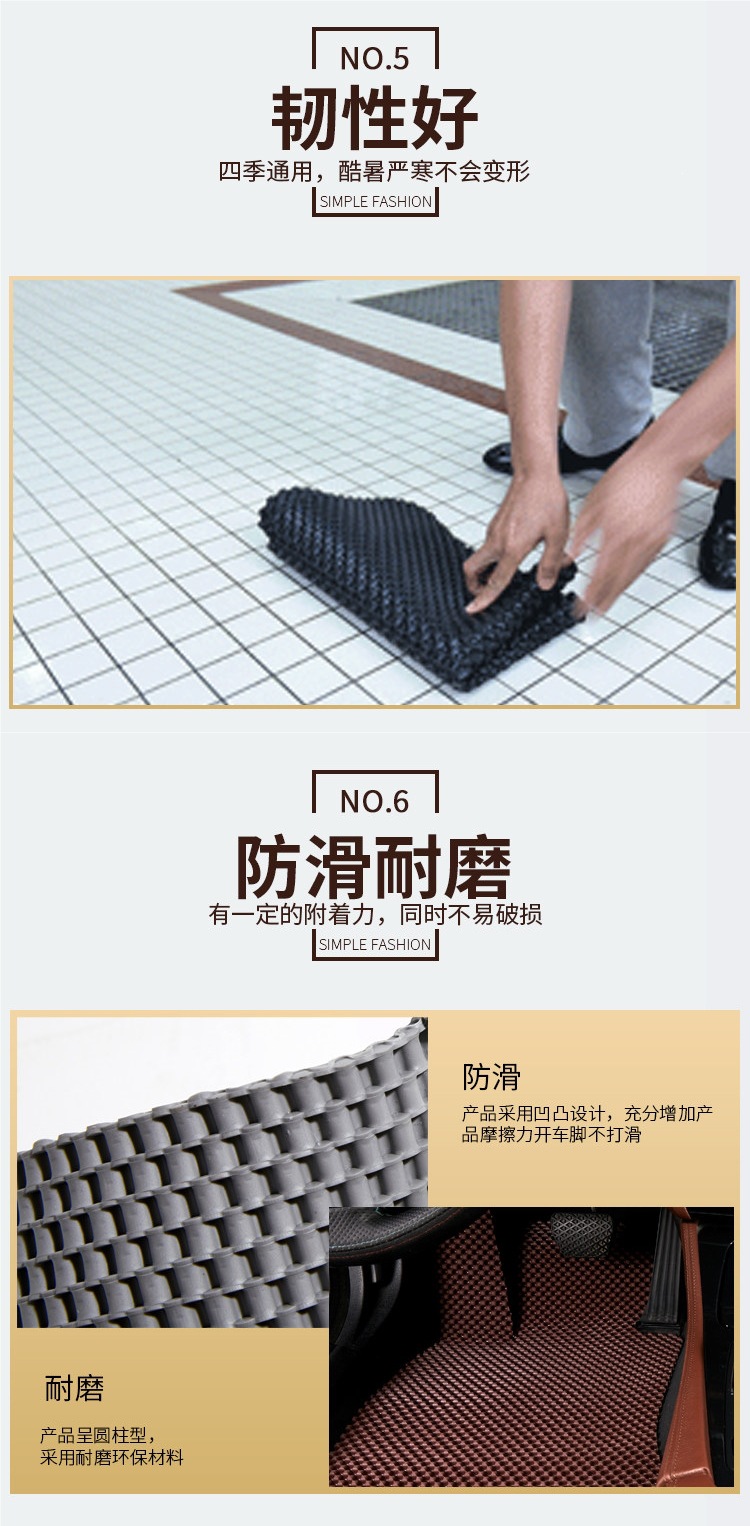 Eco-friendly, odorless TPE rubber latex waterproof and non-slip foot mats for electric vehicles, cars, driver and passenger seats, rear seats, SUVs, and off-road vehicles