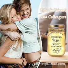 跨境亚马逊爆款透明玻璃梅森灯厂家批发礼品灯节日送亲友圣诞礼物