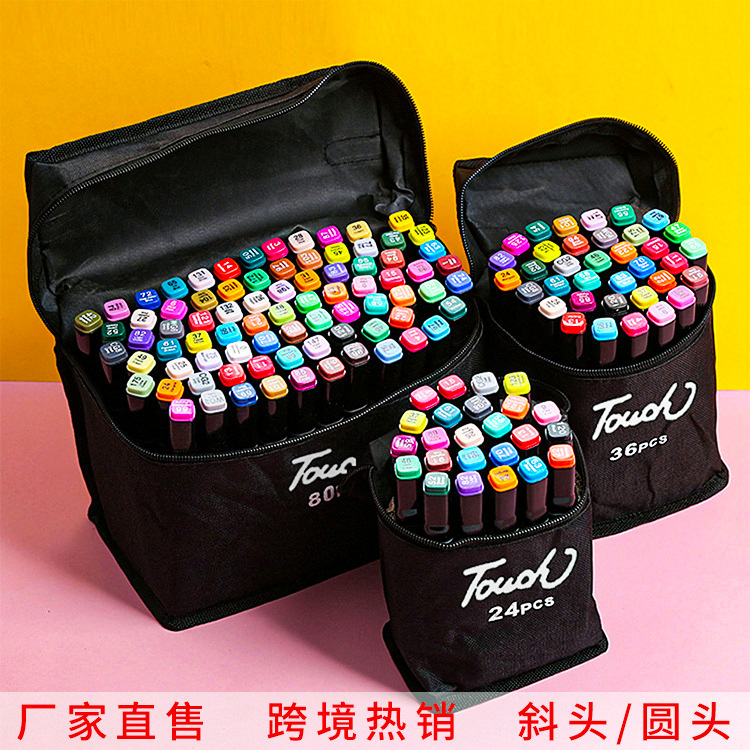 Juego de marcadores de doble cabeza Estudiante Anime Dibujo Arte Marcador de 48 colores Pincel de pintura para niños Pincel de acuarela al por mayor