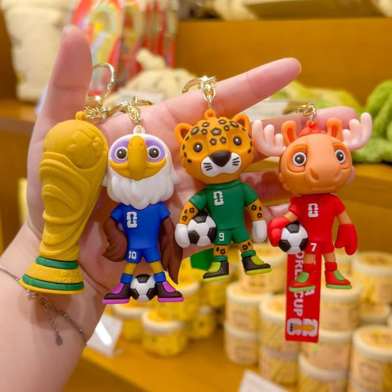 Boutique 2026 Copa del Mundo Fans perimetrales mascota de dibujos animados colgantes adornos de automóviles pequeños regalos al por mayor