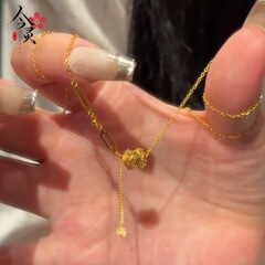 金店同款爆闪龙鳞纹小蛮腰流苏项链女款时尚百搭路路通锁骨链批发