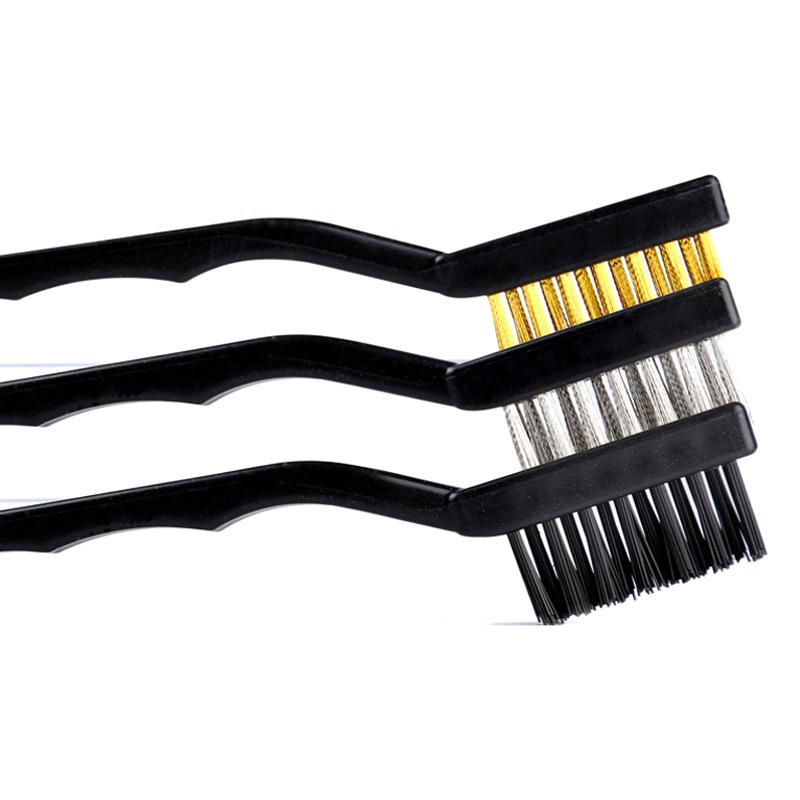 Fuente de fábrica de cepillo de dientes de 7 pulgadas acero inoxidable cepillo de limpieza desoxidable alambre de nylon industrial portátil mini acero alambre de cobre