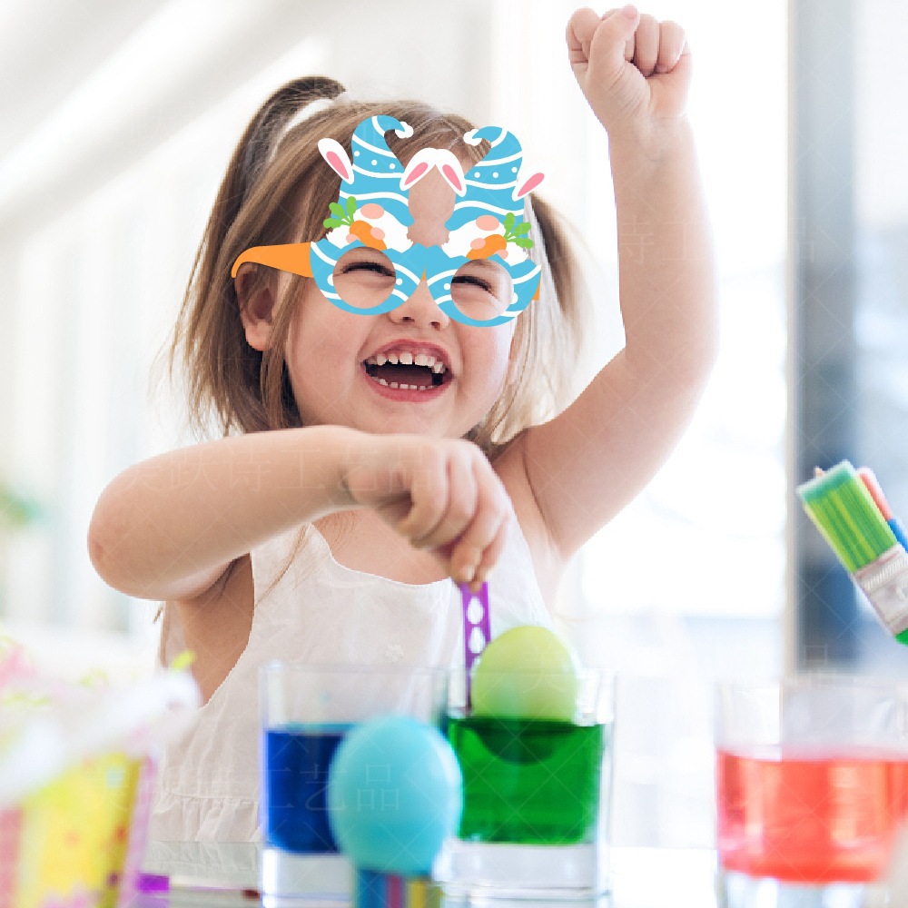 2024 transfronteriza FIESTA DE Pascua tema enano gafas de papel conejo Carnaval festival decoración gafas