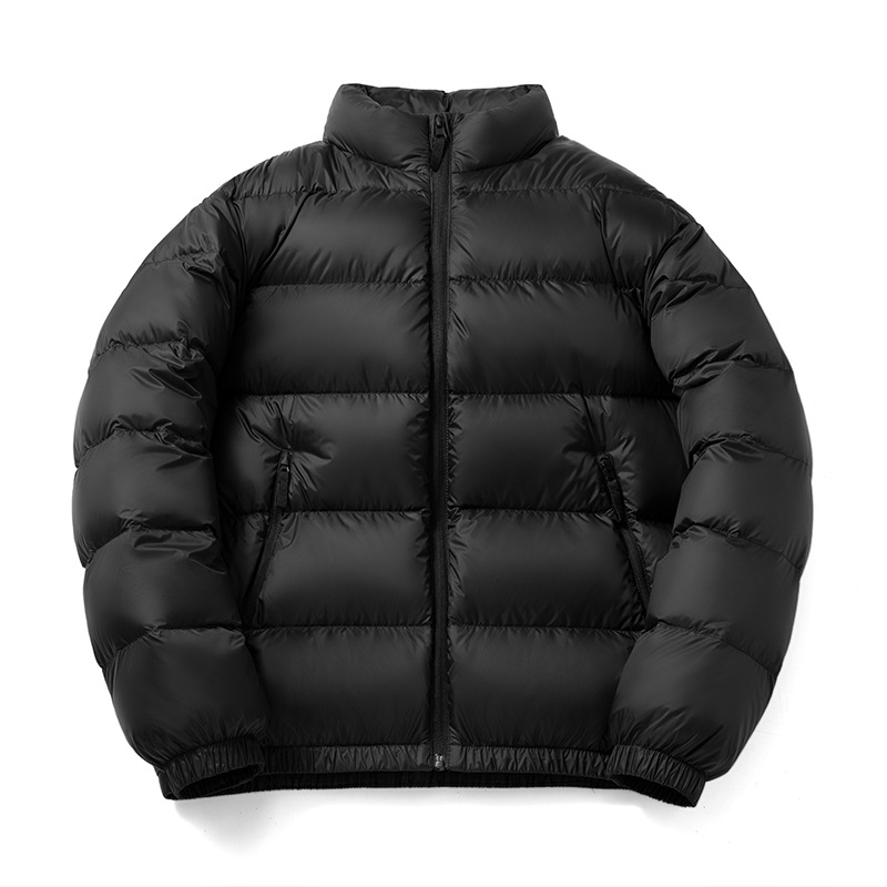 New 90% White Duck Down Jacket for Men and Women, Winter Warm and Trendy Loose Thin Collar Bubble Coat_voghion.com